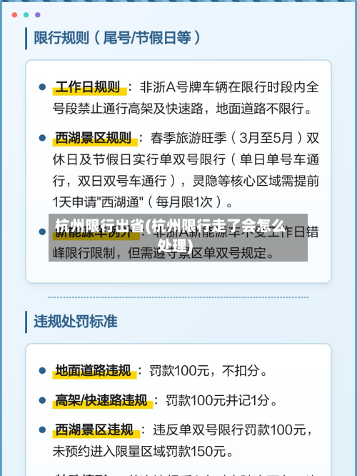 杭州限行出省(杭州限行走了会怎么处理)
