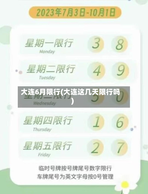 大连6月限行(大连这几天限行吗)-第2张图片