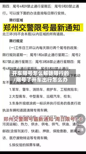 开车限号怎么解除限行的/限号了开车出行怎么办-第2张图片