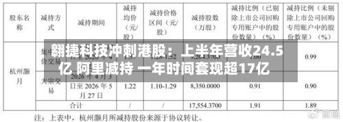 翱捷科技冲刺港股：上半年营收24.5亿 阿里减持 一年时间套现超17亿