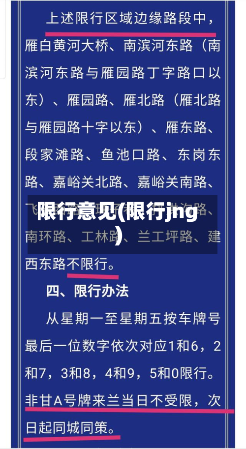 限行意见(限行jng)