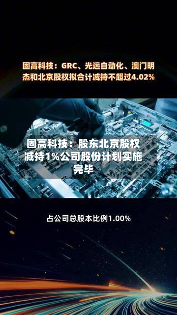 固高科技:股东北京股权减持1%公司股份计划实施完毕-第2张图片