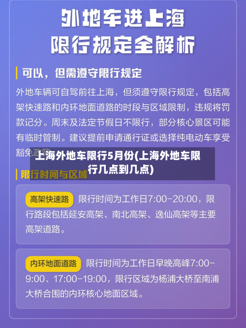 上海外地车限行5月份(上海外地车限行几点到几点)