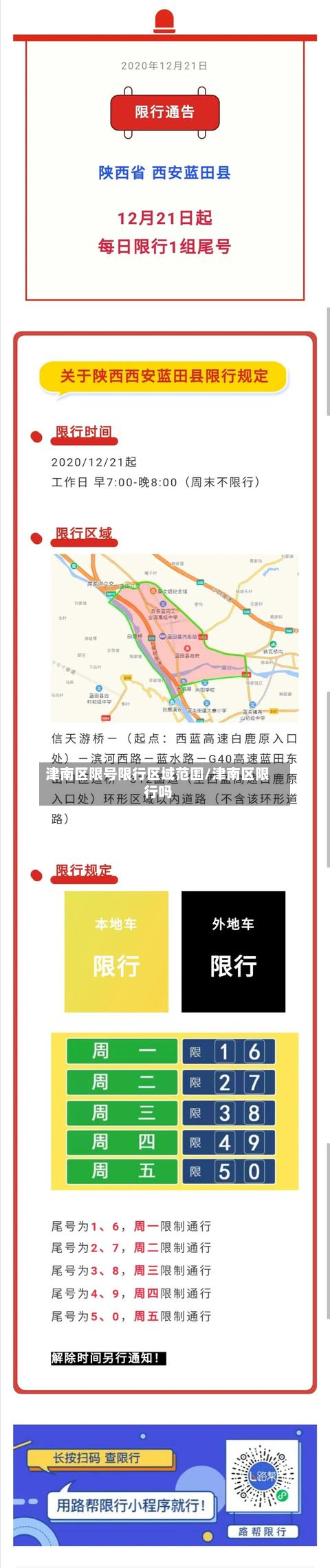 津南区限号限行区域范围/津南区限行吗